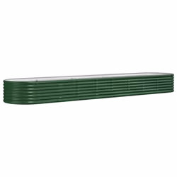 vidaXL Garden Planter Patio Flower Pot Raised Garden Bed Powder-coated Steel - green, 368 x 80 x 36 cm - Additional view 5