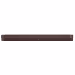 vidaXL Garden Planter Patio Flower Pot Raised Garden Bed Powder-coated Steel - brown, 440 x 80 x 36 cm