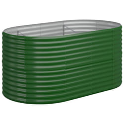 vidaXL Garden Planter Patio Flower Pot Raised Garden Bed Powder-coated Steel - green, 152 x 80 x 68 cm