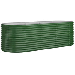 vidaXL Garden Planter Patio Flower Pot Raised Garden Bed Powder-coated Steel - green, 224 x 80 x 68 cm