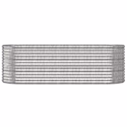 vidaXL Garden Planter Patio Flower Pot Raised Garden Bed Powder-coated Steel - silver, 224 x 80 x 68 cm - Additional view 2