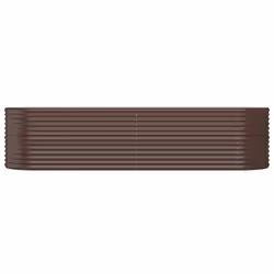 vidaXL Garden Planter Patio Flower Pot Raised Garden Bed Powder-coated Steel - brown, 296 x 80 x 68 cm - Additional view 2
