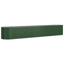 vidaXL Garden Planter Patio Flower Pot Raised Garden Bed Powder-coated Steel - green, 440 x 80 x 68 cm