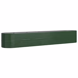 vidaXL Garden Planter Patio Flower Pot Raised Garden Bed Powder-coated Steel - green, 440 x 80 x 68 cm - Additional view 4