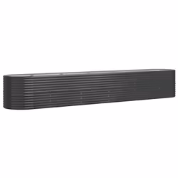 vidaXL Garden Planter Patio Flower Pot Raised Garden Bed Powder-coated Steel - anthracite, 440 x 80 x 68 cm