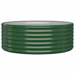 vidaXL Garden Planter Patio Flower Pot Raised Garden Bed Powder-coated Steel - green, 100 x 100 x 36 cm - Additional view 3