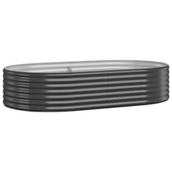vidaXL Garden Planter Patio Flower Pot Raised Garden Bed Powder-coated Steel - anthracite, 175 x 100 x 36 cm