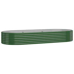 vidaXL Garden Planter Patio Flower Pot Raised Garden Bed Powder-coated Steel - green, 249 x 100 x 36 cm