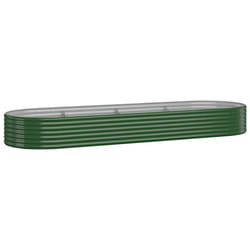 vidaXL Garden Planter Patio Flower Pot Raised Garden Bed Powder-coated Steel - green, 322 x 100 x 36 cm