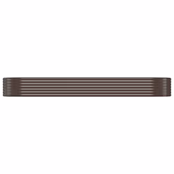 vidaXL Garden Planter Patio Flower Pot Raised Garden Bed Powder-coated Steel - brown, 322 x 100 x 36 cm