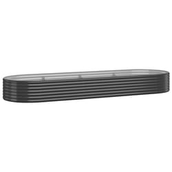 vidaXL Garden Planter Patio Flower Pot Raised Garden Bed Powder-coated Steel - anthracite, 322 x 100 x 36 cm