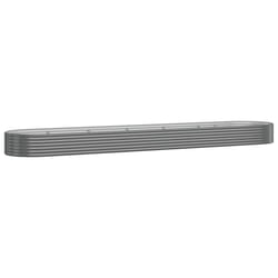 vidaXL Garden Planter Patio Flower Pot Raised Garden Bed Powder-coated Steel - grey, 507 x 100 x 36 cm