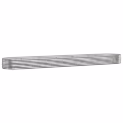 vidaXL Garden Planter Patio Flower Pot Raised Garden Bed Powder-coated Steel - silver, 507 x 100 x 36 cm