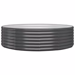 vidaXL Garden Planter Patio Flower Pot Raised Garden Bed Powder-coated Steel - anthracite, 140 x 140 x 36 cm