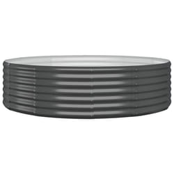 vidaXL Garden Planter Patio Flower Pot Raised Garden Bed Powder-coated Steel - anthracite, 140 x 140 x 36 cm