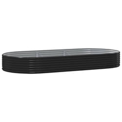 ) vidaXL Garden Planter Patio Flower Pot Raised Garden Bed Powder-coated Steel - Anthracite, 296 x 140 x 36 cm (L x W x H