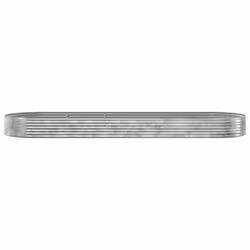 ) vidaXL Garden Planter Patio Flower Pot Raised Garden Bed Powder-coated Steel - Silver, 450 x 140 x 36 cm (L x W x H - Additional view 2