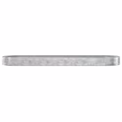 ) vidaXL Garden Planter Patio Flower Pot Raised Garden Bed Powder-coated Steel - Silver, 523 x 140 x 36 cm (L x W x H - Additional view 2