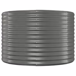 vidaXL Garden Raised Bed Powder-coated Steel 100x100x68 cm Grey Flower Box - Additional view 2