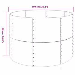 vidaXL Garden Raised Bed Powder-coated Steel 100x100x68 cm Grey Flower Box - Additional view 3