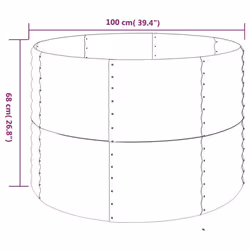 ) vidaXL Garden Planter Patio Flower Pot Raised Garden Bed Powder-coated Steel - Anthracite, 100 x 100 x 68 cm (L x W x H