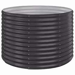 ) vidaXL Garden Planter Patio Flower Pot Raised Garden Bed Powder-coated Steel - Anthracite, 100 x 100 x 68 cm (L x W x H