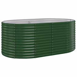 ) vidaXL Garden Planter Patio Flower Pot Raised Garden Bed Powder-coated Steel - Green, 175 x 100 x 68 cm (L x W x H - Additional view 5
