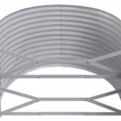 ) vidaXL Garden Planter Patio Flower Pot Raised Garden Bed Powder-coated Steel - Grey, 175 x 100 x 68 cm (L x W x H