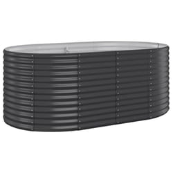 ) vidaXL Garden Planter Patio Flower Pot Raised Garden Bed Powder-coated Steel - Anthracite, 175 x 100 x 68 cm (L x W x H