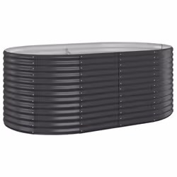 ) vidaXL Garden Planter Patio Flower Pot Raised Garden Bed Powder-coated Steel - Anthracite, 175 x 100 x 68 cm (L x W x H - Additional view 5