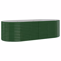) vidaXL Garden Planter Patio Flower Pot Raised Garden Bed Powder-coated Steel - Green, 249 x 100 x 68 cm (L x W x H - Additional view 5