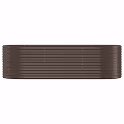 ) vidaXL Garden Planter Patio Flower Pot Raised Garden Bed Powder-coated Steel - Brown, 249 x 100 x 68 cm (L x W x H - Additional view 3