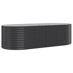 ) vidaXL Garden Planter Patio Flower Pot Raised Garden Bed Powder-coated Steel - Anthracite, 249 x 100 x 68 cm (L x W x H