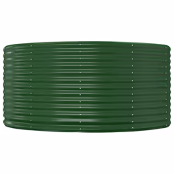 ) vidaXL Garden Planter Patio Flower Pot Raised Garden Bed Powder-coated Steel - Green, 140 x 140 x 68 cm (L x W x H - Additional view 2