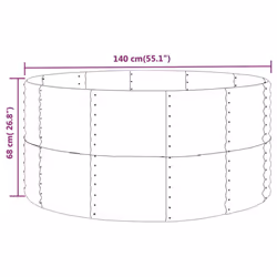 ) vidaXL Garden Planter Patio Flower Pot Raised Garden Bed Powder-coated Steel - Green, 140 x 140 x 68 cm (L x W x H - Additional view 3