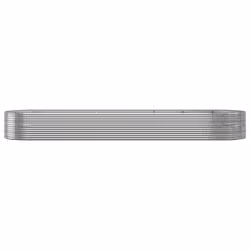 vidaXL Garden Planter Patio Flower Pot Raised Garden Bed Powder-coated Steel - silver, 584 x 140 x 68 cm - Additional view 2