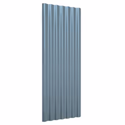 vidaXL 12/36x Roof Panels Powder-coated Steel Corrugated Multi Colours/Sizes - grey, 100 x 36 cm - Additional view 2