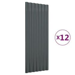 vidaXL 12/36x Roof Panels Powder-coated Steel Corrugated Multi Colours/Sizes - anthracite, 100 x 36 cm