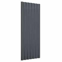 vidaXL 12/36x Roof Panels Powder-coated Steel Corrugated Multi Colours/Sizes - anthracite, 100 x 36 cm