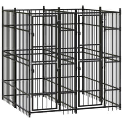 vidaXL Outdoor Dog Kennel Steel 3.69 m? Garden Patio Puppy Enclosure Dog House