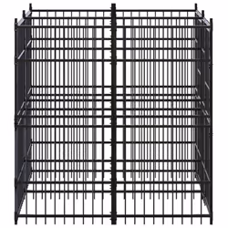 vidaXL Outdoor Dog Kennel Steel 3.69 m? Garden Patio Puppy Enclosure Dog House