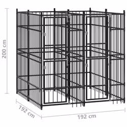 vidaXL Outdoor Dog Kennel Steel 3.69 m? Garden Patio Puppy Enclosure Dog House - Additional view 5