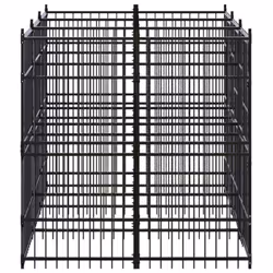 vidaXL Outdoor Dog Kennel Steel 5.53 m? Garden Patio Puppy Enclosure Dog House