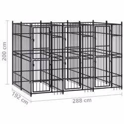 vidaXL Outdoor Dog Kennel Steel 5.53 m? Garden Patio Puppy Enclosure Dog House - Additional view 5
