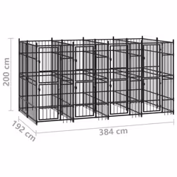 vidaXL Outdoor Dog Kennel Steel 7.37 m? Garden Patio Puppy Enclosure Dog House - Additional view 5