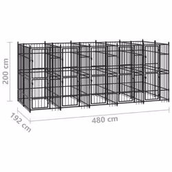 vidaXL Outdoor Dog Kennel Steel 9.22 m? Garden Patio Puppy Enclosure Dog House - Additional view 5