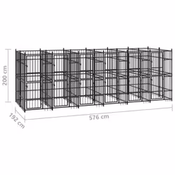 vidaXL Outdoor Dog Kennel Steel 11.06 m? Garden Puppy Enclosure Dog House - Additional view 5