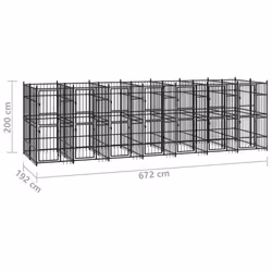 vidaXL Outdoor Dog Kennel Steel 12.9 m? Garden Patio Puppy Enclosure Dog House - Additional view 5