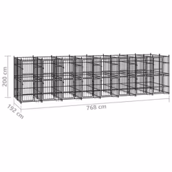 vidaXL Outdoor Dog Kennel Steel 14.75 m? Garden Puppy Enclosure Dog House - Additional view 5