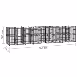 vidaXL Outdoor Dog Kennel Steel 16.59 m? Garden Puppy Enclosure Dog House - Additional view 5